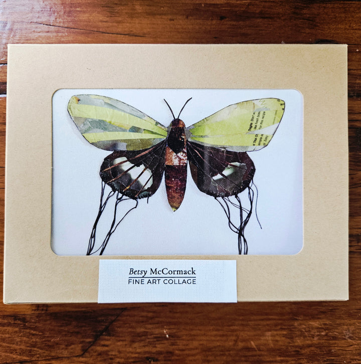 Butterfly Moth Notecards – Luna & Mariposa Fine Art Collage (Set of 6 A2 Cards)