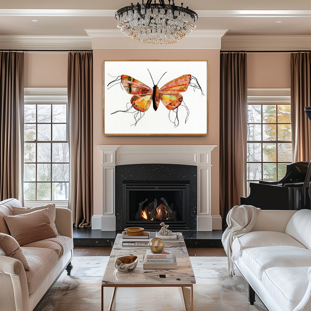 Samantha – Butterfly Moth Collection | Fine Art Giclée Print | Recycled Magazine Collage Wall Art