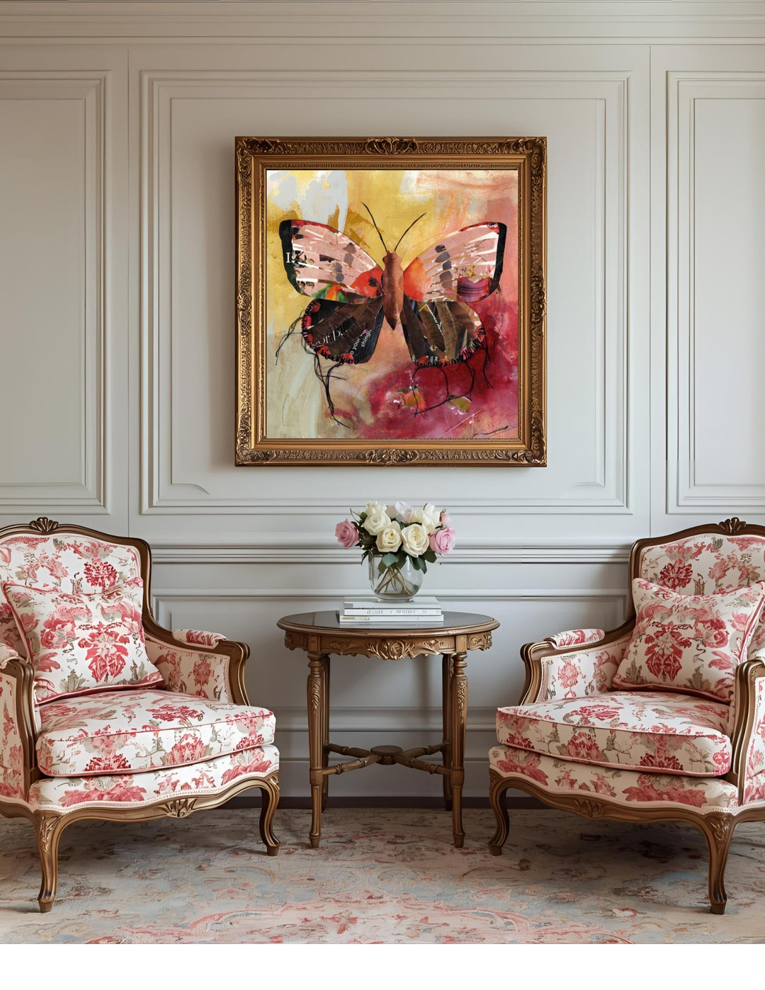 Blush – Butterfly Moth Collection | Fine Art Giclée Print | Recycled Magazine Collage Wall Art