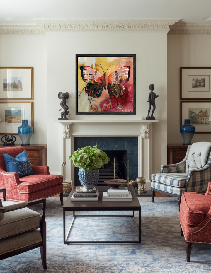 Blush – Butterfly Moth Collection | Fine Art Giclée Print | Recycled Magazine Collage Wall Art