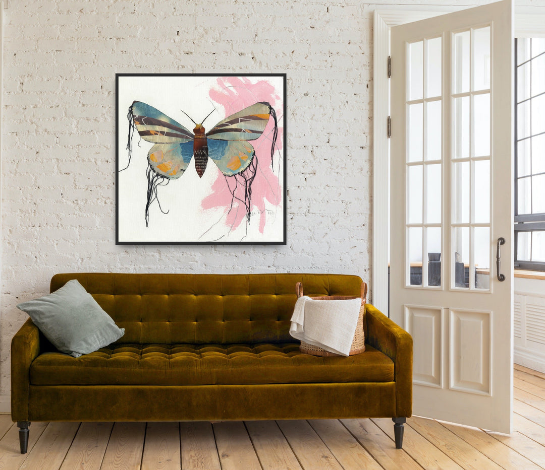 Madeline – Butterfly Moth Collection | Fine Art Giclée Print | Recycled Magazine Collage Wall Art