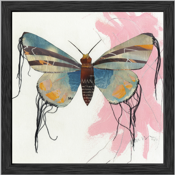 Madeline – Butterfly Moth Collection | Fine Art Giclée Print | Recycled Magazine Collage Wall Art