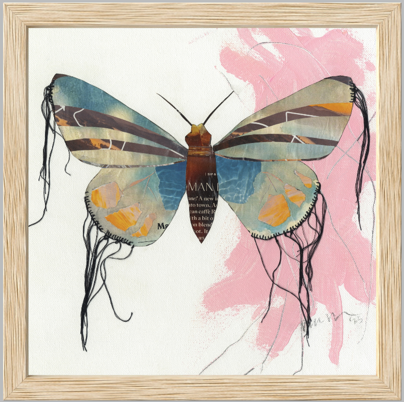 Madeline – Butterfly Moth Collection | Fine Art Giclée Print | Recycled Magazine Collage Wall Art