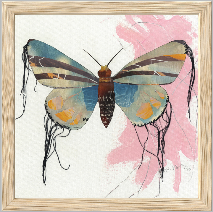 Madeline – Butterfly Moth Collection | Fine Art Giclée Print | Recycled Magazine Collage Wall Art