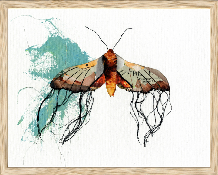 Millicent – Butterfly Moth Collection | Fine Art Giclée Print | Recycled Magazine Collage Wall Art