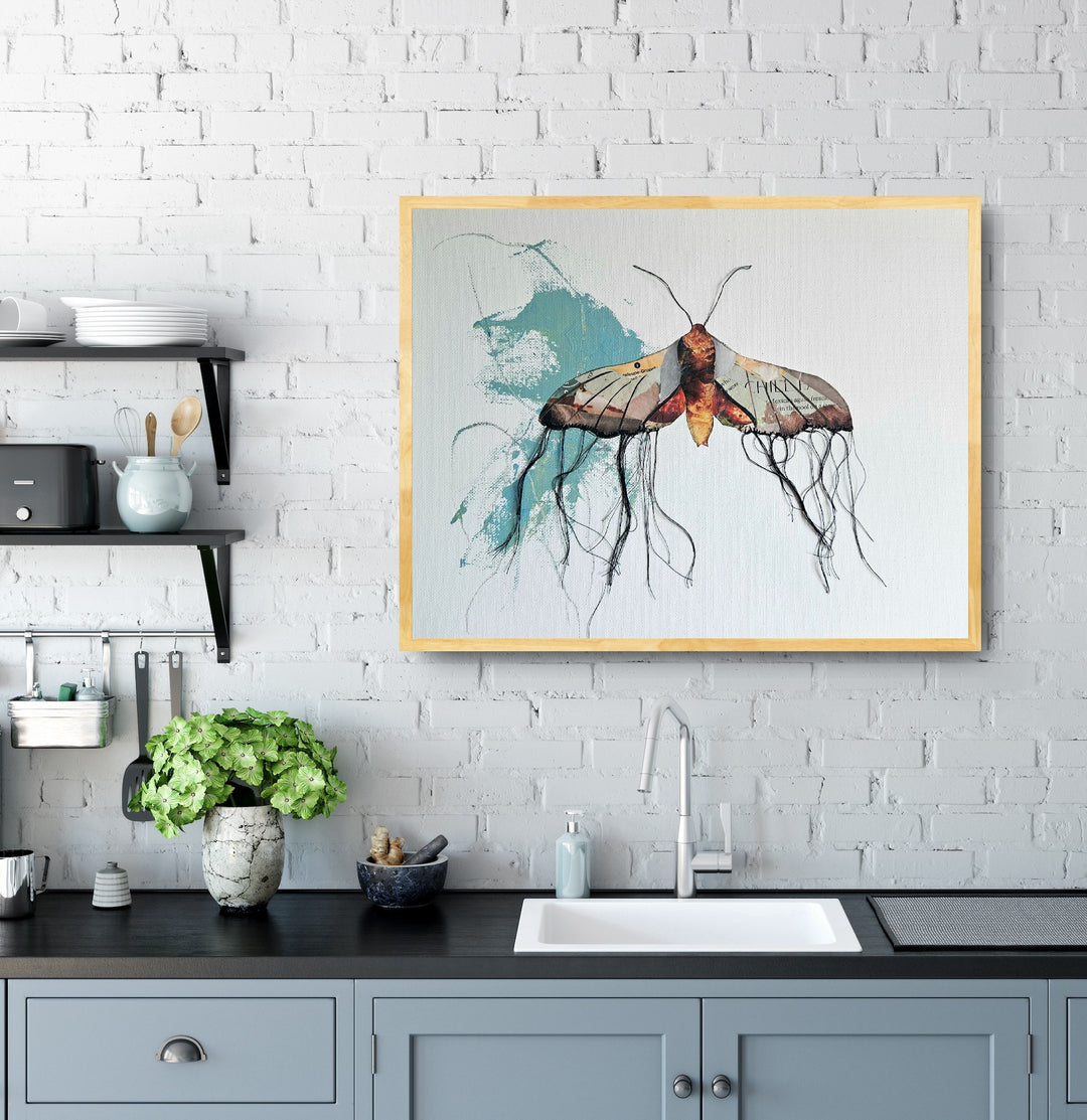 Millicent – Butterfly Moth Collection | Fine Art Giclée Print | Recycled Magazine Collage Wall Art