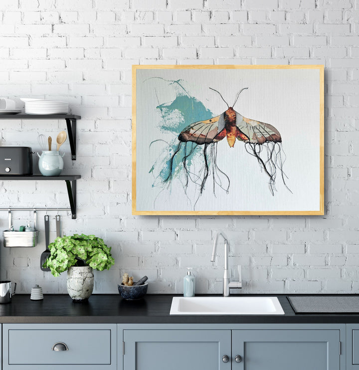 Millicent – Butterfly Moth Collection | Fine Art Giclée Print | Recycled Magazine Collage Wall Art