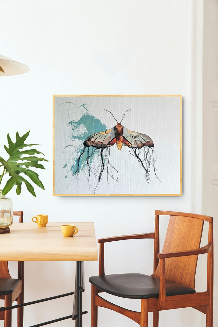 Millicent – Butterfly Moth Collection | Fine Art Giclée Print | Recycled Magazine Collage Wall Art