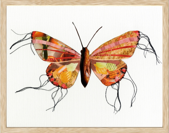 Samantha – Butterfly Moth Collection | Fine Art Giclée Print | Recycled Magazine Collage Wall Art