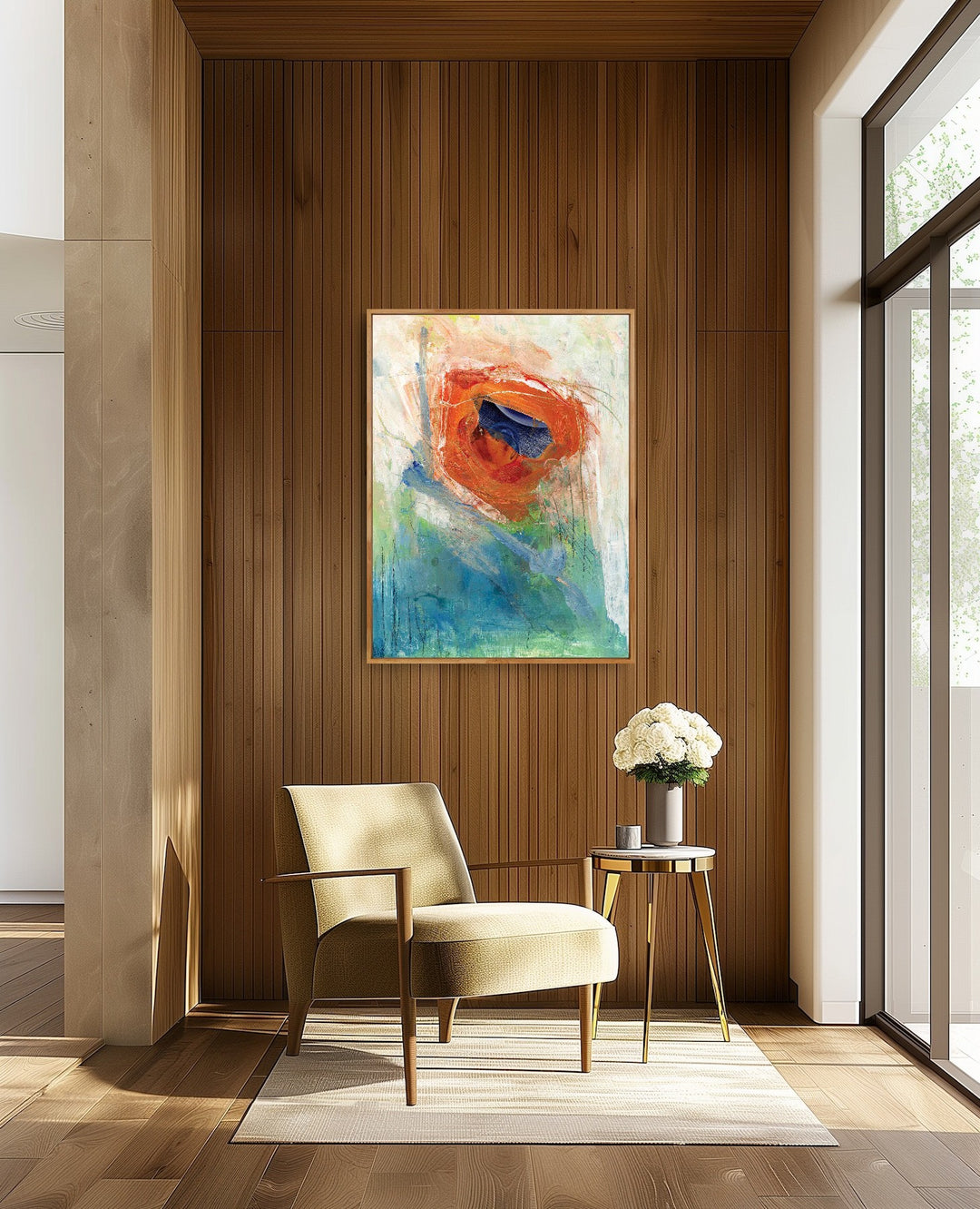 Sunburst | Abstract Art Print | Recycled Magazine Collage Wall Art