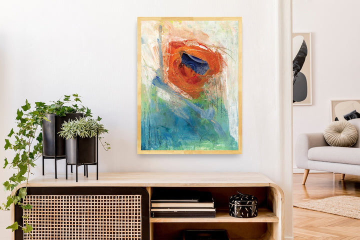 Sunburst | Abstract Art Print | Recycled Magazine Collage Wall Art