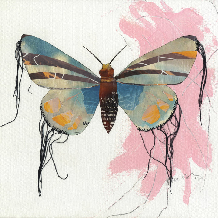Madeline – Butterfly Moth Collection | Fine Art Giclée Print | Recycled Magazine Collage Wall Art